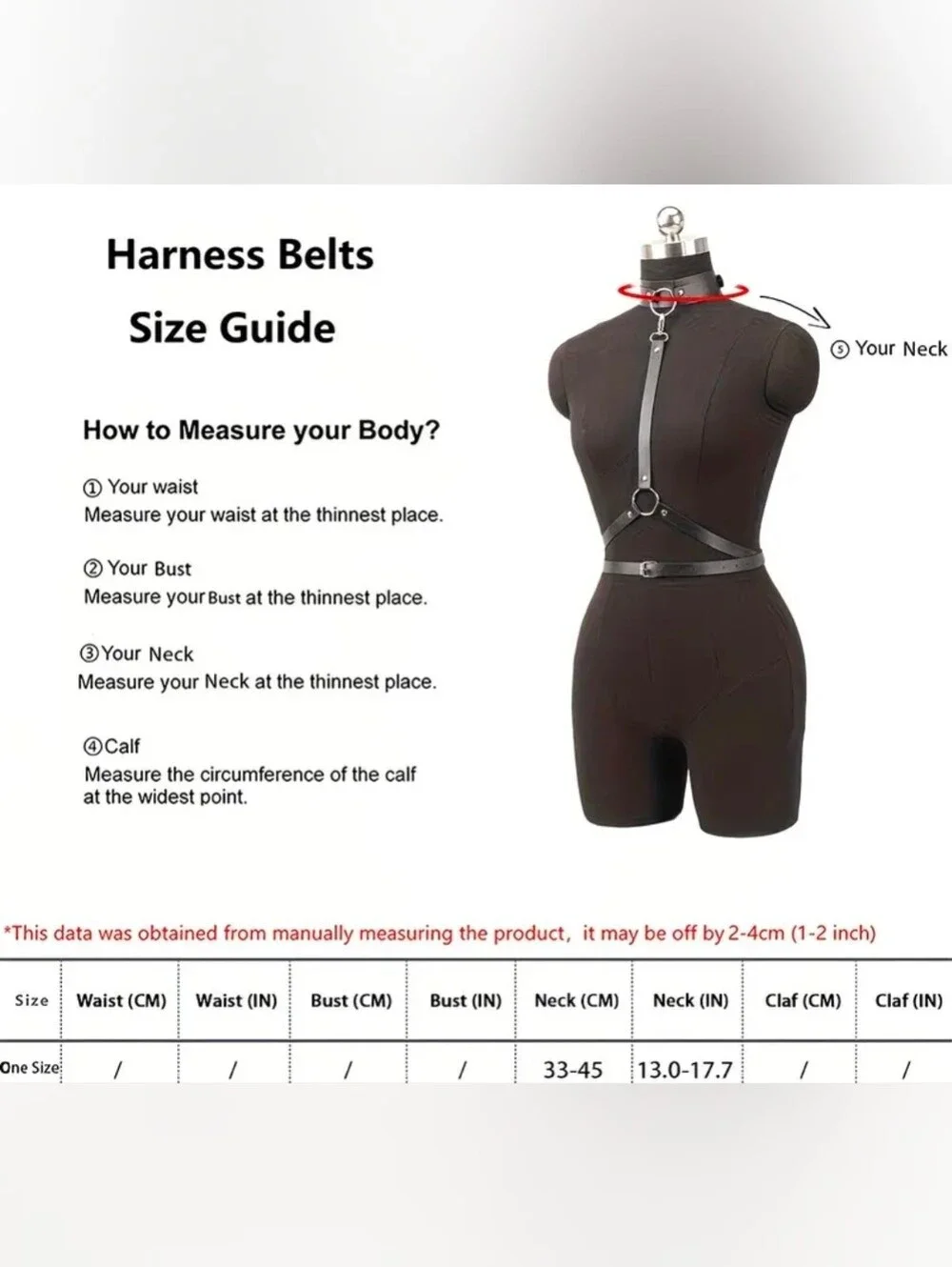 Trendy-Women's Gothic PU Leather Adjistable Waist Belt With Choker Harness